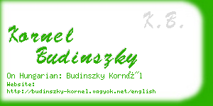 kornel budinszky business card